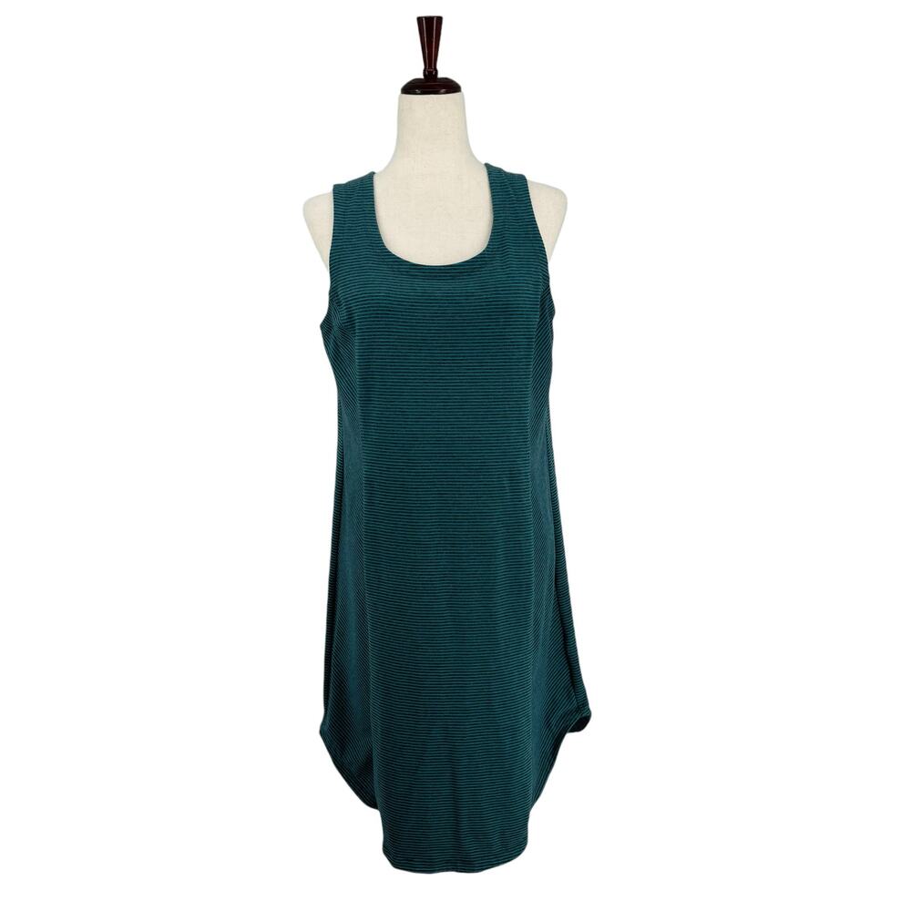 LL Bean Knit Fit and Flare Dress M Striped Sleeveless Mini Pullover Comfortable‎